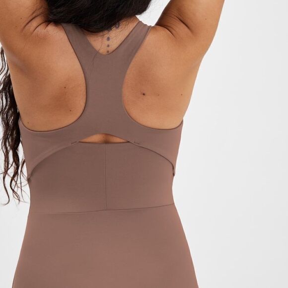 Girlfriend Collective Lola V-Neck Dress Fog 5X - Picture 3 of 16